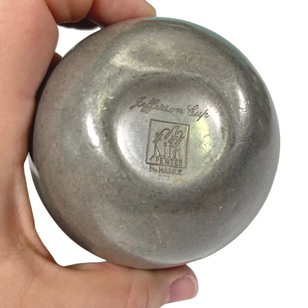 Kirk Pewter OS Silver Jefferson Cup 223 Hanle Metal Drinkware Americana Vintage